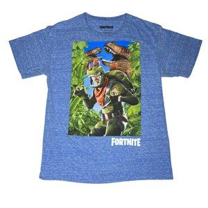 Fortnite Kids Blue Rex T-Shirt Character Graphic Logo Size XL